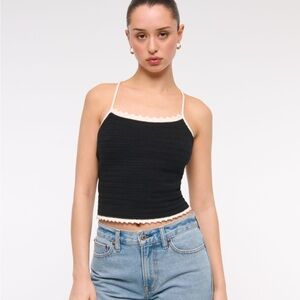 Abercrombie and Fitch crochet style tie back tank, size large NWT